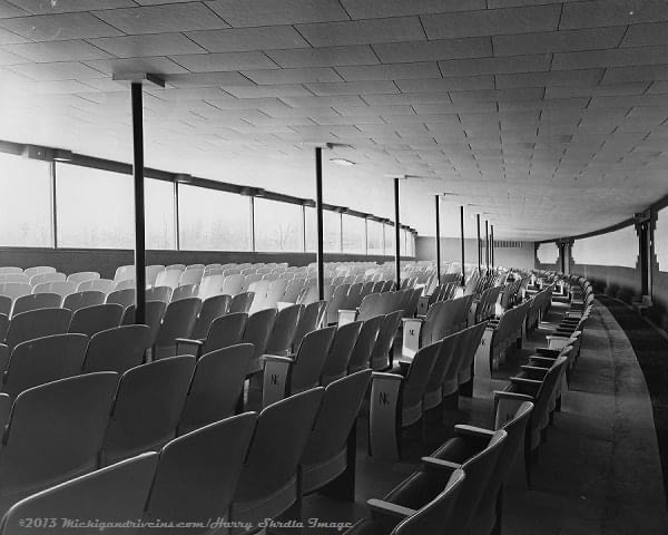 interior of indoor seating now gone from harry skrdla Getty 4 Drive-In Theatre, Muskegon